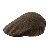 TOSKATOK® Mens Tweed Flat Caps-BROWNHERR-SM